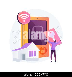 Abstrakte Konzeptdarstellung für Zutrittskontrollsysteme. Stock Vektor