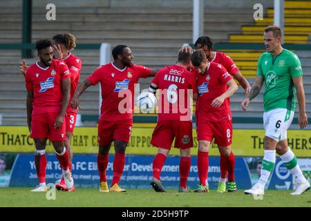 Yeovil Town FC gegen Kings Lynn Town FC, National League Vanarama, Yeovil, Kings Lynn, Somerset, Tom Knowles, 3-1 Heimsieg, Huish Park, Stockfoto