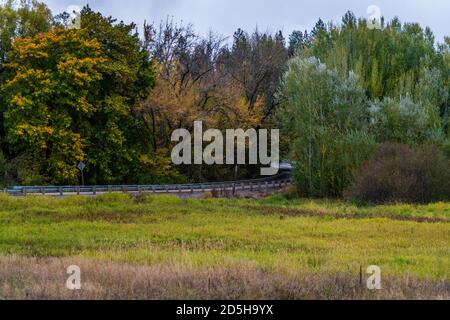 Herbstabend Im Little Spokane Natural Area Stockfoto