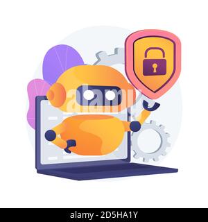 Industrial Cybersecurity Abstract Concept Vector Illustration. Stock Vektor