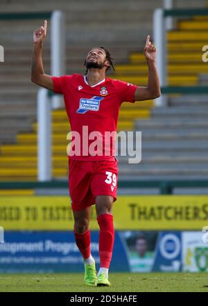 Yeovil Town FC gegen Kings Lynn Town FC, National League Vanarama, Yeovil, Kings Lynn, Somerset, Tom Knowles, 3-1 Heimsieg, Huish Park, Stockfoto