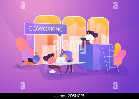 Coworking Space, informeller Arbeitsplatz Vektor Illustration Stock Vektor