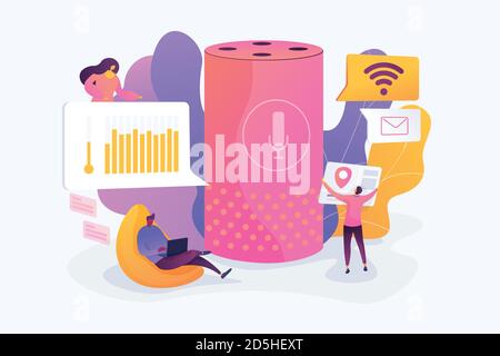Smart Speaker Office Controller Konzept Vektor-Illustration. Stock Vektor