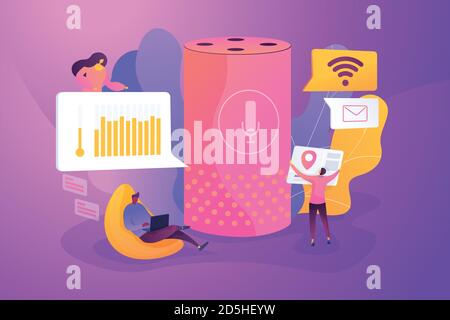 Smart Speaker Office Controller Konzept Vektor-Illustration. Stock Vektor