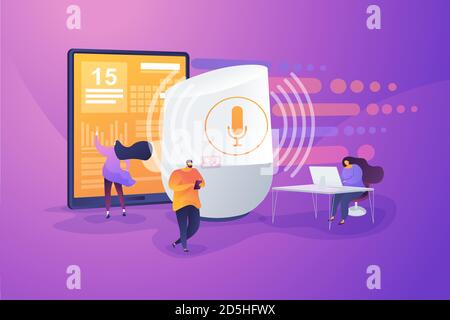 Smart Speaker Office Controller Konzept Vektor-Illustration. Stock Vektor