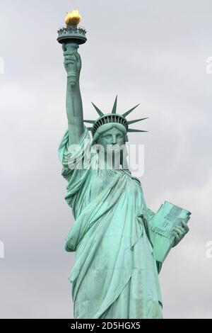 Die Freiheitsstatue auf Liberty Island, New York Stockfoto