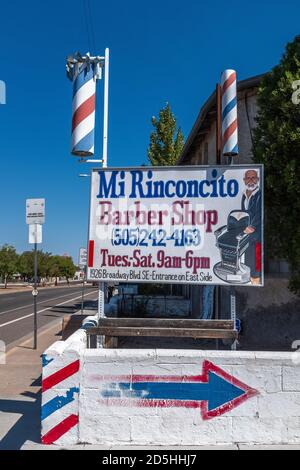 Friseursalon 'ich Rinconcito' in Albuquerque, New Mexico Stockfoto