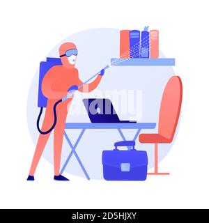 Office Desinfektion Service abstrakt Konzept Vektor Illustration. Stock Vektor