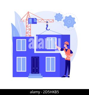 Modulare Home abstraktes Konzept Vektor Illustration. Stock Vektor