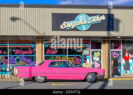 Pink Cadillac, Brogans Diner, Langley, British Columbia, Kanada Stockfoto