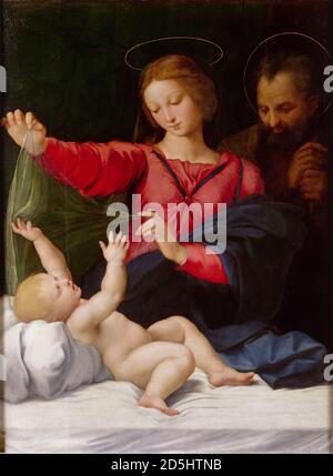 Titel: Die Madonna von Loreto Schöpfer: Raphael (Rafaello Sanzio von Urbino) Datum: 1509 Maße: 120 x 90 cm Medium: Öl auf Leinwand Ort: Musee Conde, Chantilly, France1 Stockfoto