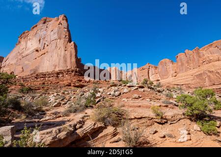 Arches National Park im Oktober Sonnenschein Stockfoto