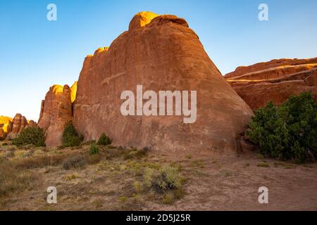 Arches National Park im Oktober Sonnenschein Stockfoto