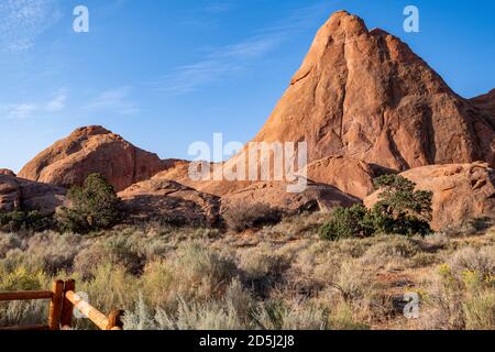 Arches National Park im Oktober Sonnenschein Stockfoto