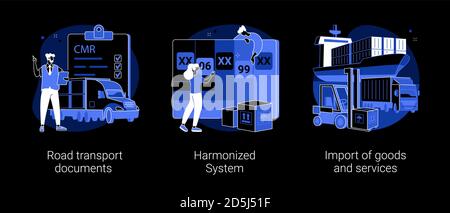 Internationale Logistik abstrakte Konzept Vektor Illustrationen. Stock Vektor