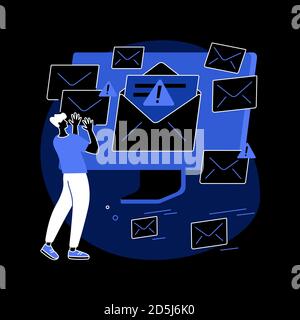 Spam abstraktes Konzept Vektor Illustration. Stock Vektor
