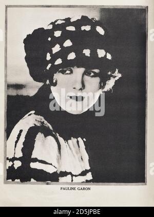 Marie Pauline Garon (1900 – 1965) war eine kanadisch-amerikanische Stummfilm-, Spielfilm- und Bühnenschauspielerin. Stockfoto