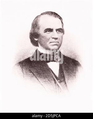 Porträt von Präsident Andrew Johnson. Andrew Johnson (1808 – 1875) war der 17. Präsident der Vereinigten Staaten, diente von 1865 bis 1869. Er nahm an Stockfoto