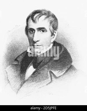 Porträt von Präsident William Harrison. William Henry Harrison (1773 – 1841) war ein amerikanischer Militäroffizier und Politiker, der als neunter diente Stockfoto