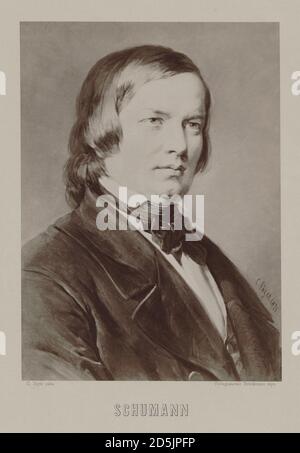 Robert Schumann (1810 – 1856) war ein deutscher Komponist, Pianist und einflussreicher Musikkritiker. Er gilt weithin als einer der größten Komponisten von Stockfoto