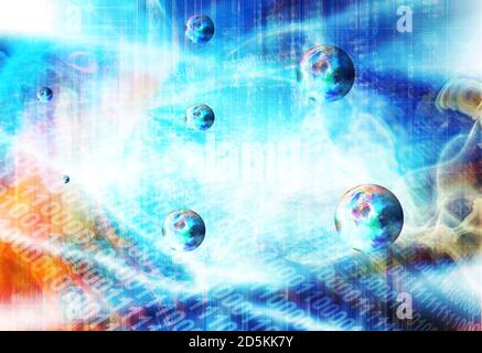 Quantencomputing und Qubit-Konzept Stockfoto