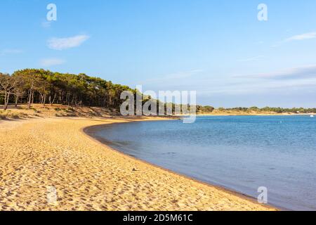 Übersicht über den Strand 'Plage du Veillon' in Talmont-Saint-Hilaire (Zentralfrankreich) im Jahr 2008: Der Strand und die Düne sind während sto verschwunden Stockfoto