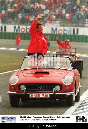 28-JUL-96 ..großer Preis von Deutschland. Schumacher-Sequenz Stockfoto