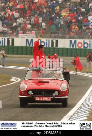 28-JUL-96 ..großer Preis von Deutschland. Schumacher-Sequenz Stockfoto