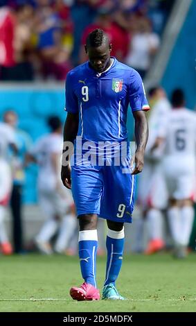 Italiens Mario Balotelli sieht nach Costa Rica als Tor dejected aus Eröffnungsziel Stockfoto