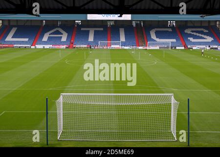 Ein allgemeiner Blick auf Boundary Park, Heimat von Oldham Athletic Stockfoto