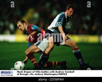 Alan Wright, Aston Villa kämpft mit Andrew Campbell, Middlesbrough Stockfoto