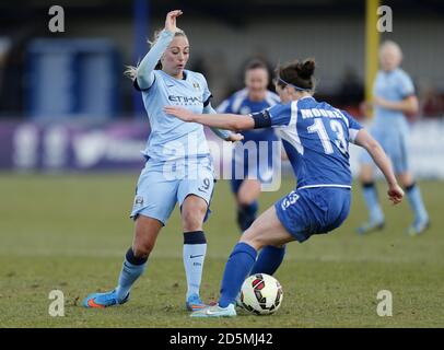 Birmingham City's Jade Moore und Manchester City's Toni Duggan Stockfoto