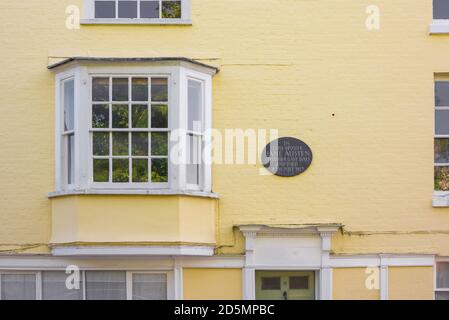 Jane Austen Haus, Blick auf 8 College Street - das letzte Haus, in dem die Romanautorin Jane Austen lebte in 1817, Winchester, Hampshire, England, Großbritannien Stockfoto