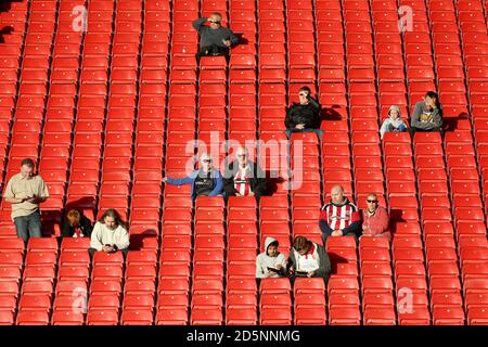 Leere Plätze im Bramall Lane Football Stadium von Sheffield United Stockfoto