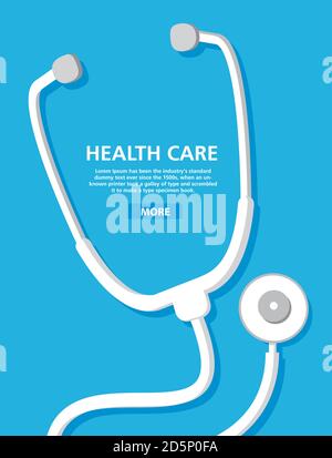 Medizinisches Symbol für Stethoskop. Health Care.Flat Outline Vektor. Stock Vektor
