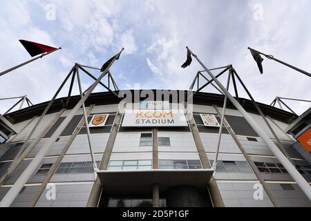 Eine allgemeine Ansicht des KCOM Stadions, Heimat von Hull City Stockfoto