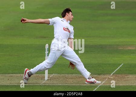 Hampshire's Brad Wheal in Bowling-Action Stockfoto