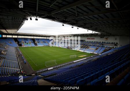 Ein allgemeiner Blick auf die Ricoh Arena vor dem Sky Bet League 1 Spiel zwischen Coventry City und Oldham Athletic. Stockfoto