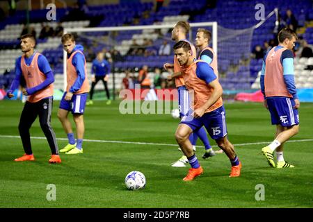 Lukas Jutkiewicz von Birmingham City beim Aufwärmen Stockfoto