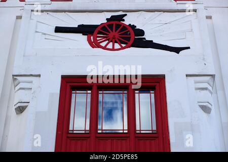 Ein Blick auf die Außenseite von Highbury das ehemalige Haus Arsenal Stockfoto