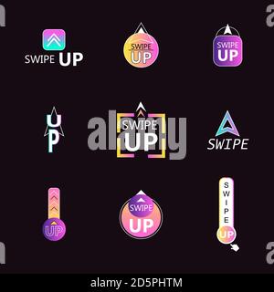 Gradient Digital Swipe Up Icon Creative Vector Illustration Stock Vektor