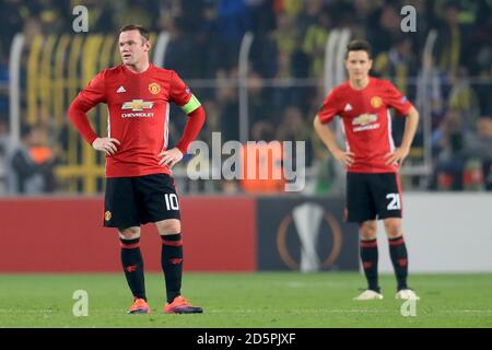 Wayne Rooney von Manchester United reagiert nach dem Schlusspfiff Stockfoto