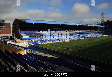 Ein allgemeiner Blick auf St Andrew's vor dem Start vor dem Sky Bet Championship Spiel zwischen Birmingham City und Bristol City. Stockfoto