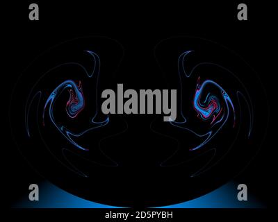 Abstract illustration of red and blue distortion of outer space. Stockfoto