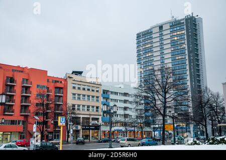 Technische Universität Berlin und Umgebung in Berlin, Deutschland an einem grauen Februartag. Stockfoto