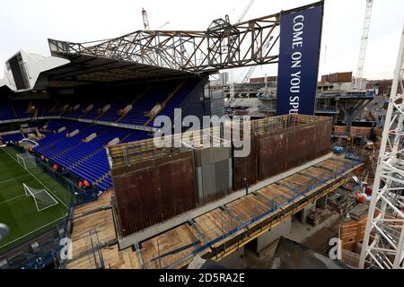 Bauarbeiten an der White Hart Lane Stockfoto