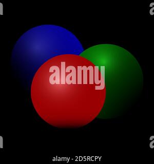 Kugeln in verschiedenen Farben auf schwarzem Hintergrund. Stock Vektor