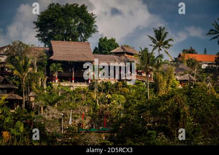 Gebäude in der Natur am Campuhan Ridge Walk in Ubud, Bali Stockfoto