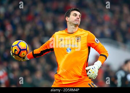 Hull City Torhüter Eldin Jakupovic Stockfoto