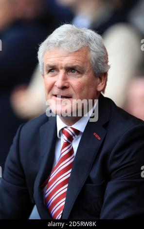 Stoke City-Manager Mark Hughes Stockfoto